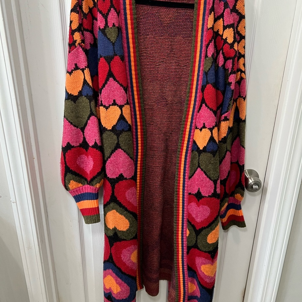 Farm Rio Full Of Hearts Midi Cardigan - Picture 9 of 12